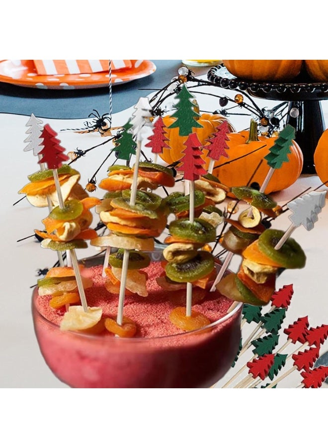 Home Care 100 PC Christmas Food Picks â€“ Decorative Toothpicks with Christmas Tree Designs | Party Supplies for Fruits, Desserts, Cheese, Pastries & Cakes - Image 5