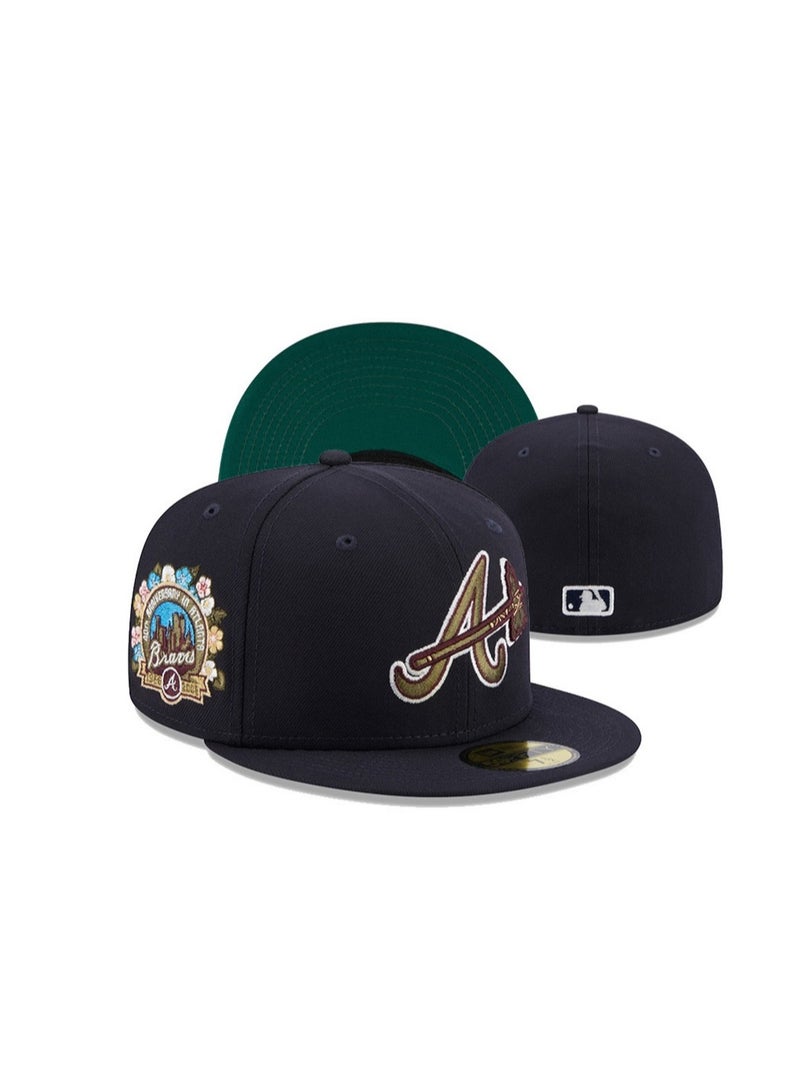 NEW ERA 3D Embroidered Fitted Baseball Team Cap with Closed Back for Sun Protection 58.7cm