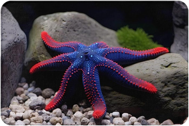Red Starfish Doormat 16x24 Inches Indoor Outdoor Front Door Mat for Home Patio Garage - Image 3