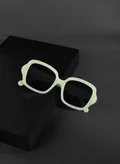 Woggles Designer Green Square Sunglasses| Men &amp; Women| 100% Uv Protection