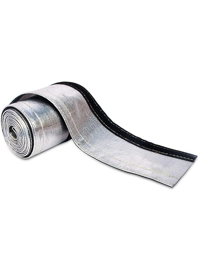 S-TOP Heat Shroud Sleeve Aluminized Sleeving Aluminized Hose and Silver Hose Wire Protection Barrier with Hook and Loop Closure, 3/4" I.D.x 10FT- 1" I.D.x 10FT (Size : 95MM) - Image 1