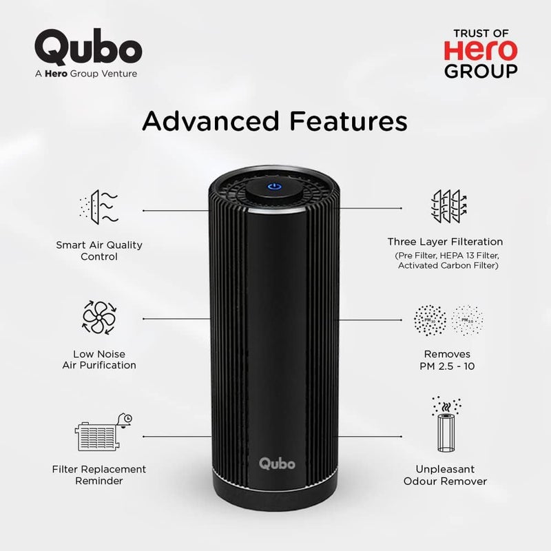 Qubo Car Air Purifier from HERO GROUP | 3-layer Filtration | Smart Ionizer Function | TVOC Sensor | Removes PM2.5 & Dust - Image 3