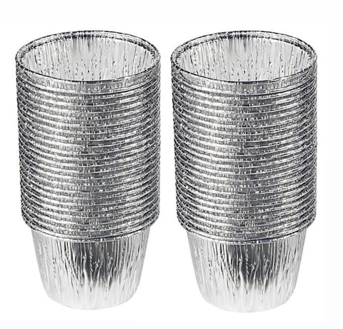 50 BAKERY DIRECT ROUND DISPOSABLE FOIL CHRISTMAS PUDDING DISHESBASINS CUPCAKE CASES PIE DISH TRAY BAKING TART MUFFIN YORKSHIRE PUDDING