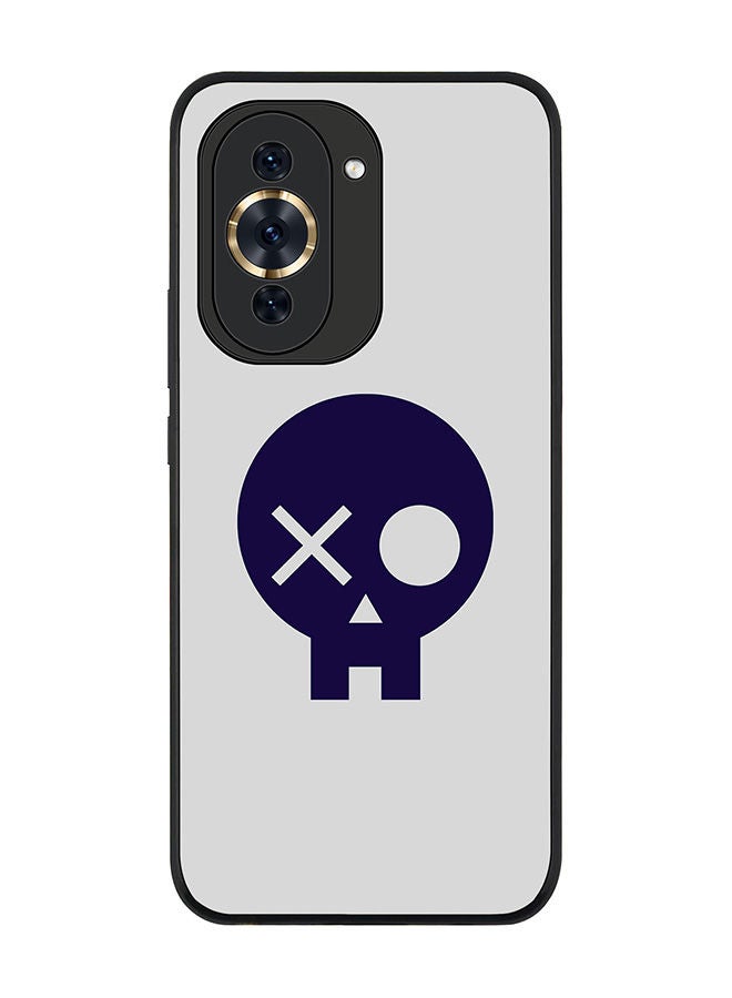 Stylizedd Rugged Black edge case for Huawei nova 10 4G Slim fit Soft Case Flexible Rubber Edges Anti Drop TPU Gel Thin Cover -  Skull Patch  - Image 1