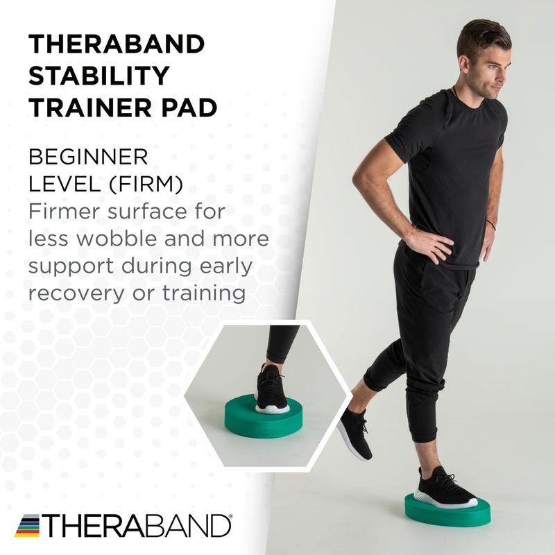 THERABAND Stability Trainer Pad, Beginner Level, Firm, Set of 2, Green Foam Balance Pad for Physical Therapy, Exercise Pad for Core Strength, Lightweight Non-Slip Balance Trainer, Portable Foam Pad for Home or Clinic Use - Image 4