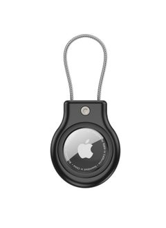For Apple AirTag Protective Case Apple Tracker PC Security Lock Anti-lost Hanging Buckle Tracker Protective Case-Color:Black