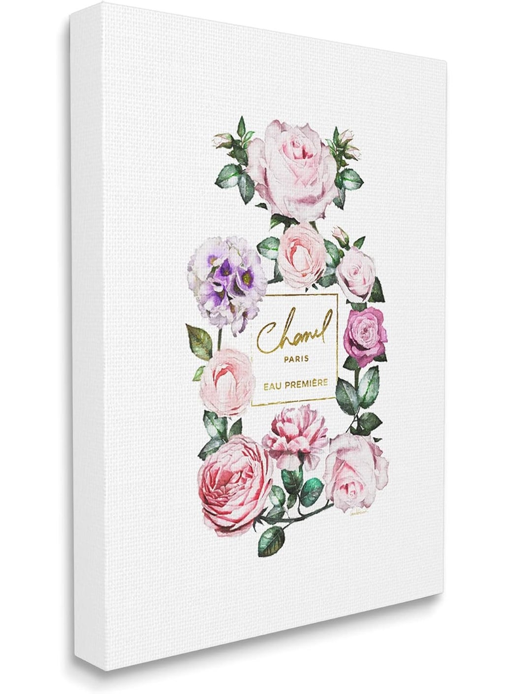 Stupell Industries - Stupell Industries Spring Garden Rose Florals Glam Perfume Bottle, Designed by Amanda Greenwood Canvas Wall Art, 16 x 20, Pink - Image 1