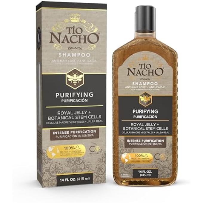 Tio Nacho PURIFYING SHAMPOO WITH ROYAL JELLY AND INFUSED WITH BOTANICAL STEM CELLS FOR INTENSE HAIR AND SCALP PURIFICATION + DETOXIFYING BALANCE, 14 FLUID OUNCES - Image 1