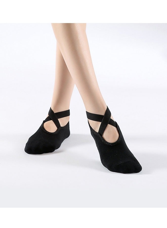 اسم المحتوى ناريلا جوارب اليوغا النسائية مقبض الانزلاق وحزام الكتف، مناسبة لبلاتيس، Barre نقية، الباليه، الرقص، ممارسة حافي القدمين 3 أزواج - Image 3