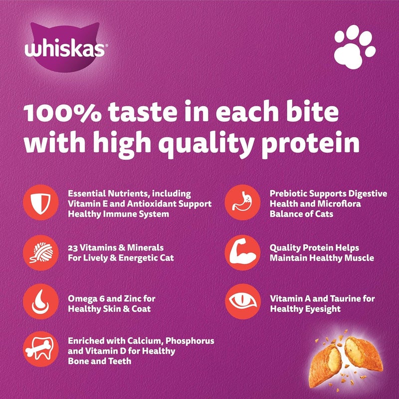 Whiskas Narrow & wide space compatible Dry Cat Food Gourmet Seafood, 3kg Bag, Adult Cats 1+ Years, Dry Cat Food, Great Taste for Cat Health and Activity Dust proof - Image 3