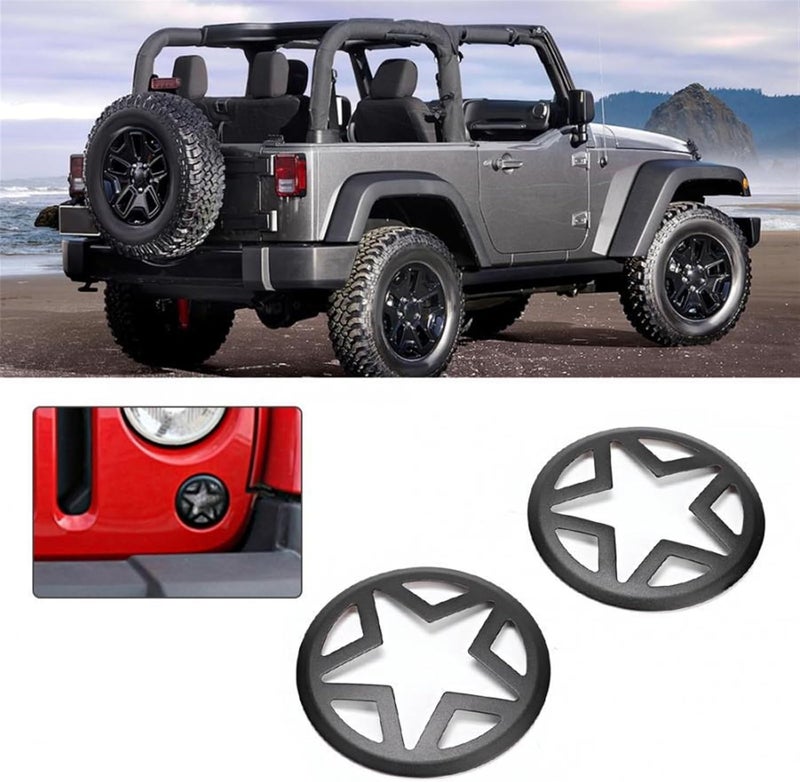 QASULER Car Fog Light Lamp Cover for Jeep Wrangler - Image 2