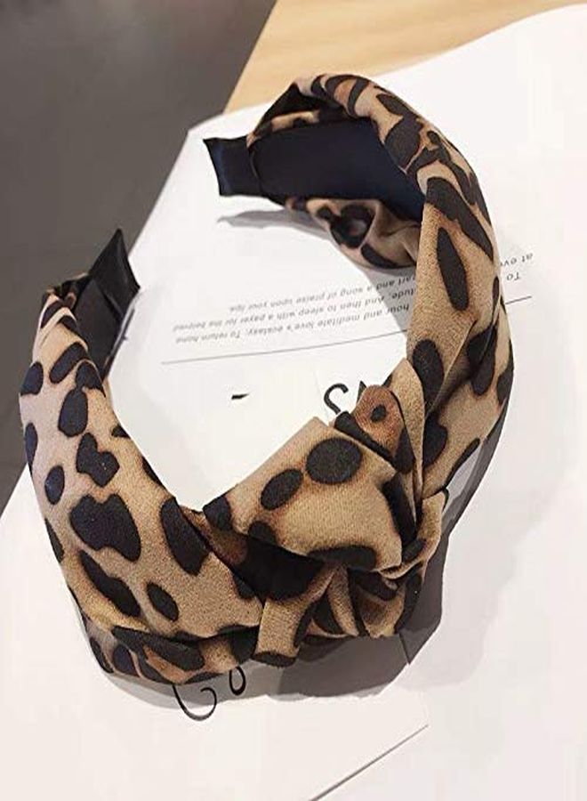 ShiQiao Spl Leopard Knotted Headbands For Women, Knot Wide Headband For Women'S Hair Accessories Clips, Cross Hairband Hair Hoop For Girls - Image 2