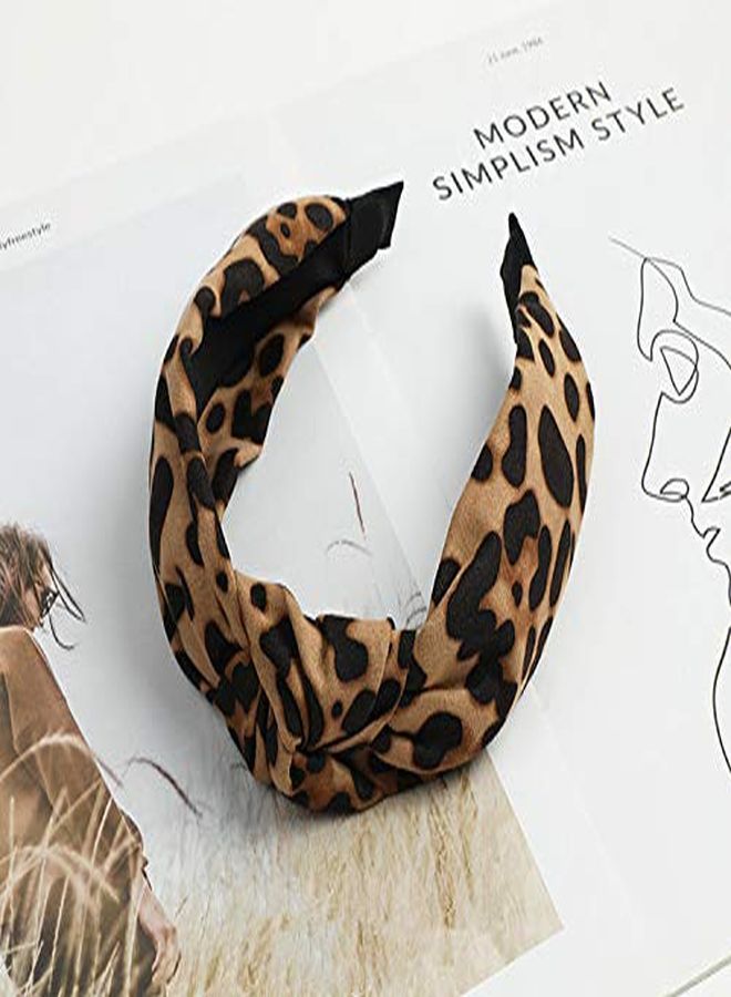 ShiQiao Spl Leopard Knotted Headbands For Women, Knot Wide Headband For Women'S Hair Accessories Clips, Cross Hairband Hair Hoop For Girls - Image 4