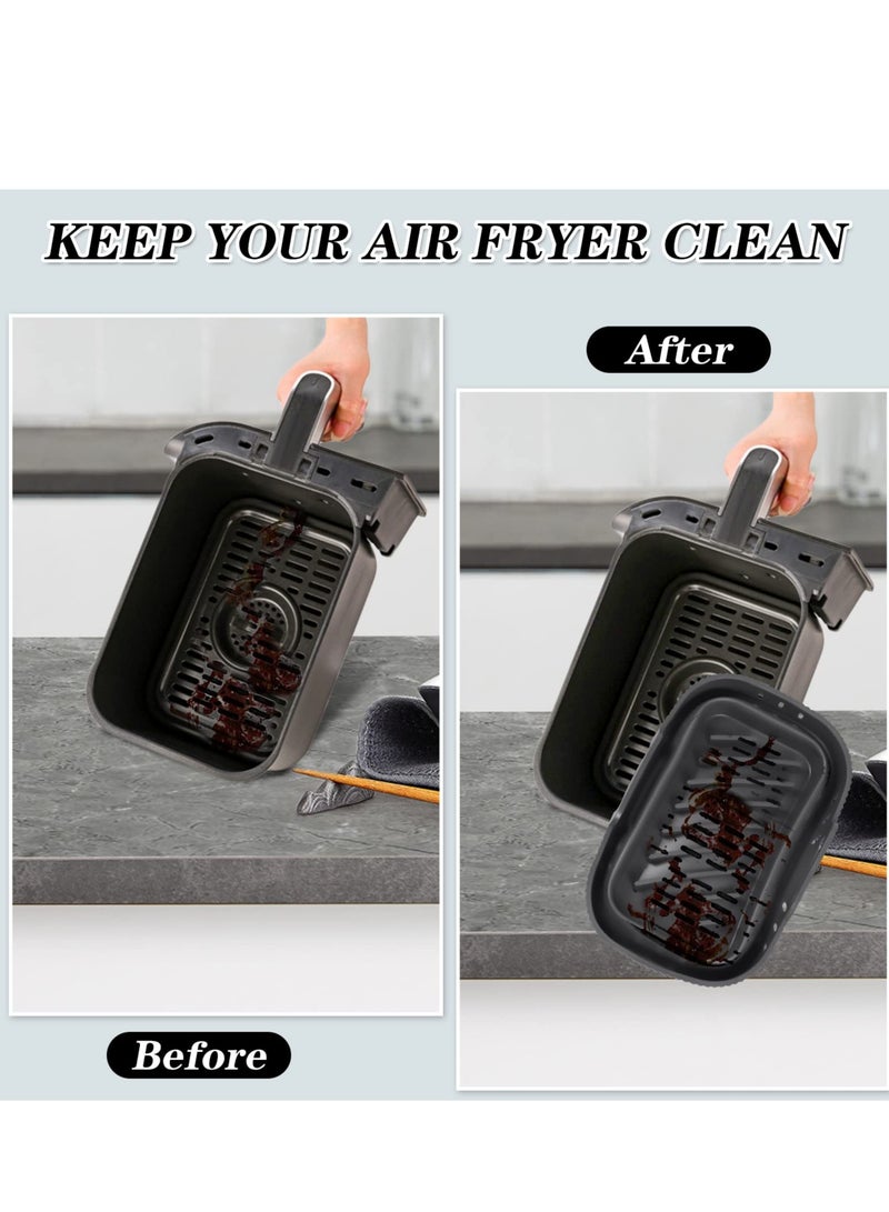 SOLARAE Foldable Silicone Line Reusable Silicone Air Fryer Pot Heat Resistant Non-Stick Air Fryer Replacement Basket for Air Fryer Oven Home Kitchen - Image 2