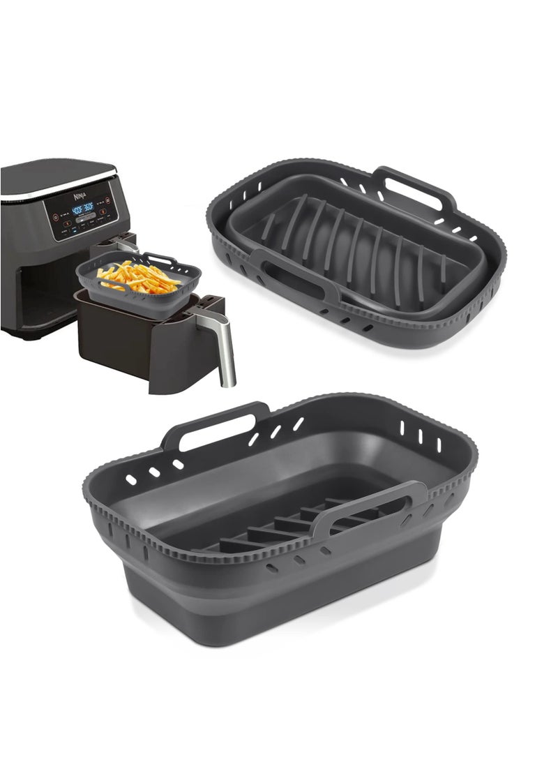 SOLARAE Foldable Silicone Line Reusable Silicone Air Fryer Pot Heat Resistant Non-Stick Air Fryer Replacement Basket for Air Fryer Oven Home Kitchen - Image 1