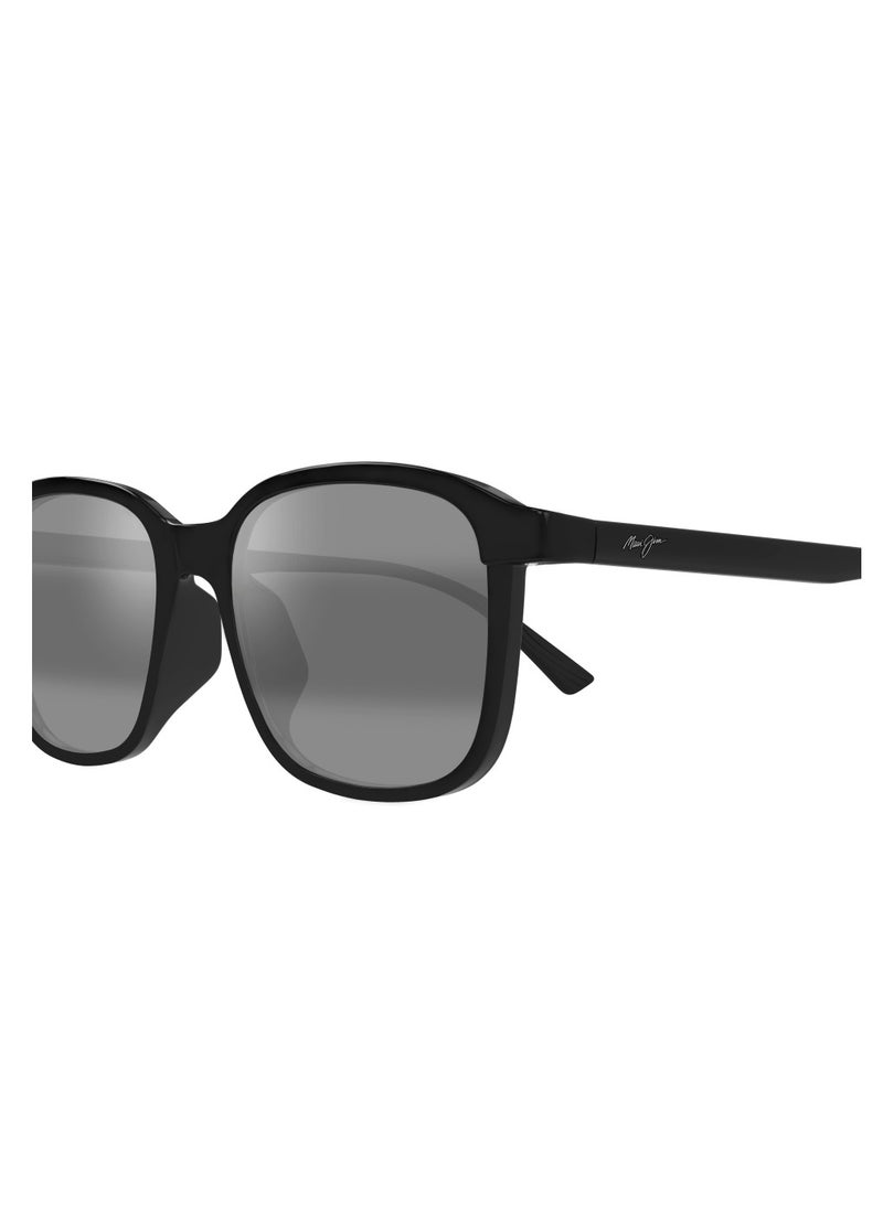 MAUI JIM Maui Jim Makuahine Asian Fit 654-02 Unisex Polarized Square Sunglasses – 55 mm Lens Size  - Image 2