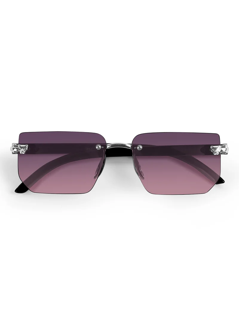 Woggles UV Protection Rectangle Sunglasses| Men & Women|Rimless Sunglasses