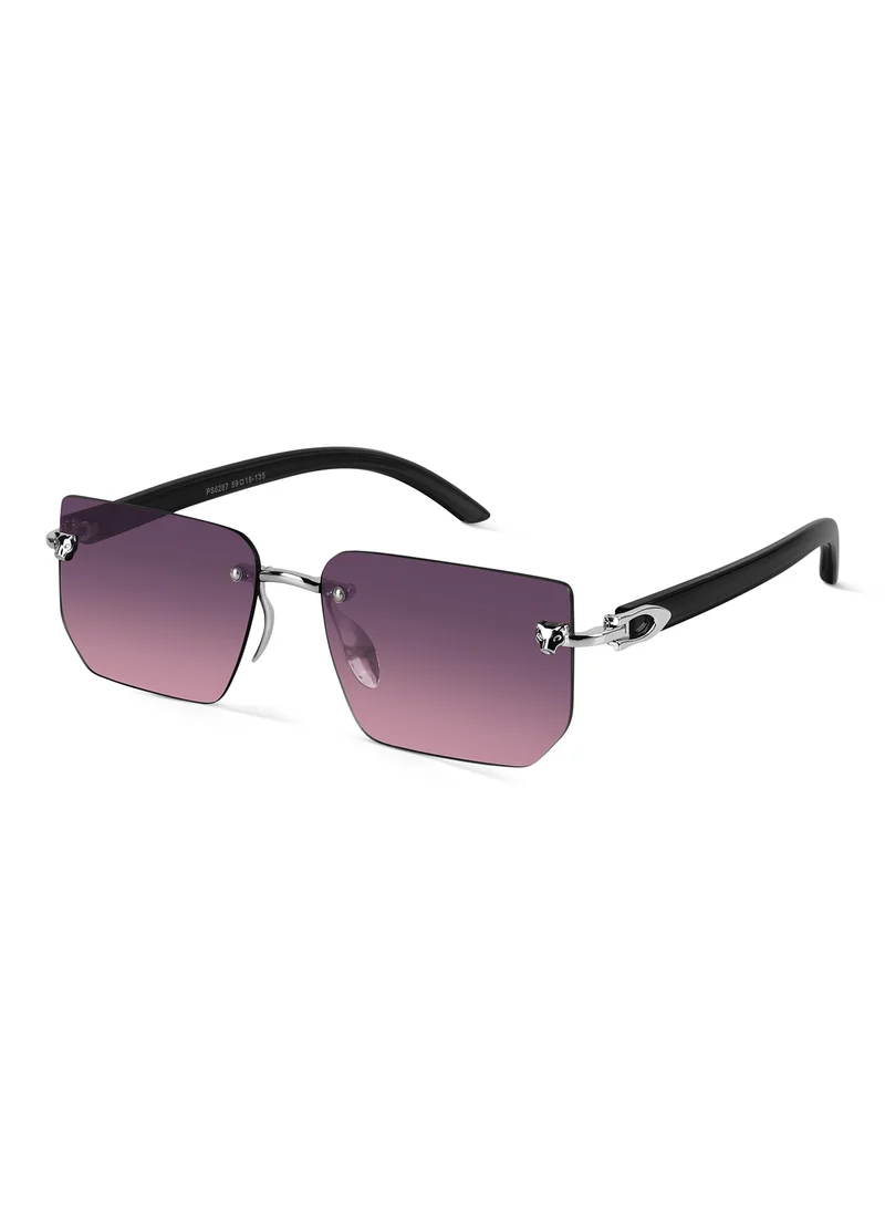 Woggles UV- Protected Pink Rimless Rectangle Sunglasses