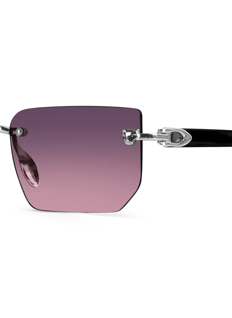 Woggles UV- Protected Pink Rimless Rectangle Sunglasses