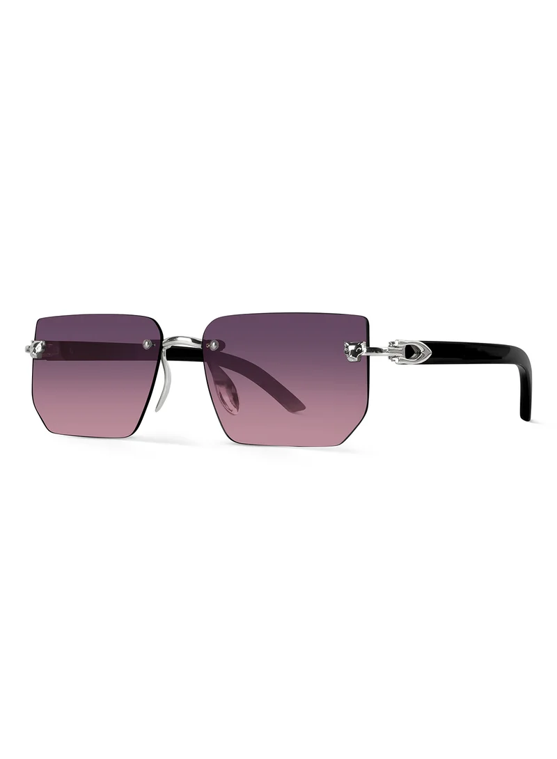 Woggles UV Protection Rectangle Sunglasses| Men & Women|Rimless Sunglasses