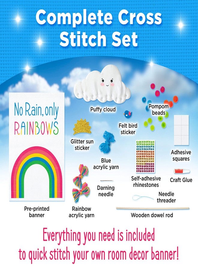 Creativity for Kids Quick Stitch Banner - Kids Cross Stitch Rainbow Kit - Image 4