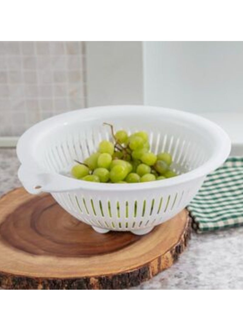 ستيريليت مصفاة بلاستيكية مستديرة متعددة الأغراض عالية الجودة، آمنة للاستخدام في غسالة الأطباق، باللون الأبيض سعة 4 لتر - Image 3