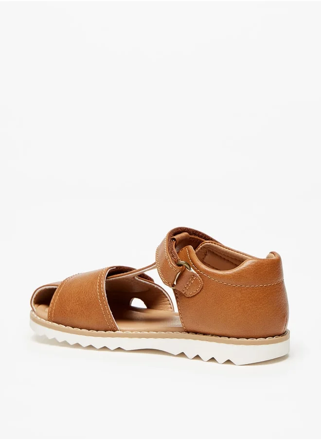 JUNIORS Boys Solid Sandals With Hook And Loop Closure