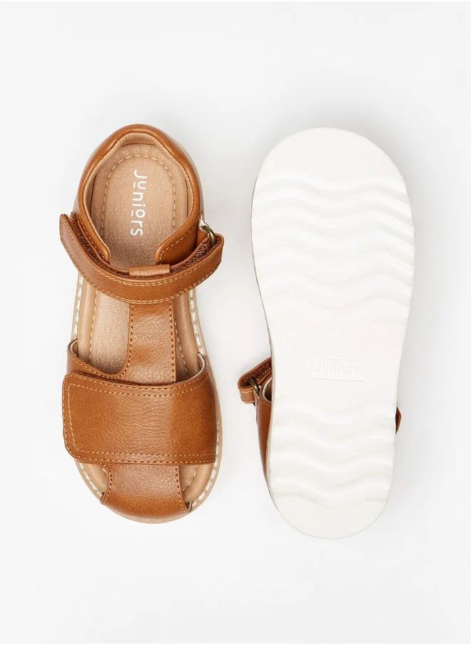 JUNIORS Boys Solid Sandals With Hook And Loop Closure