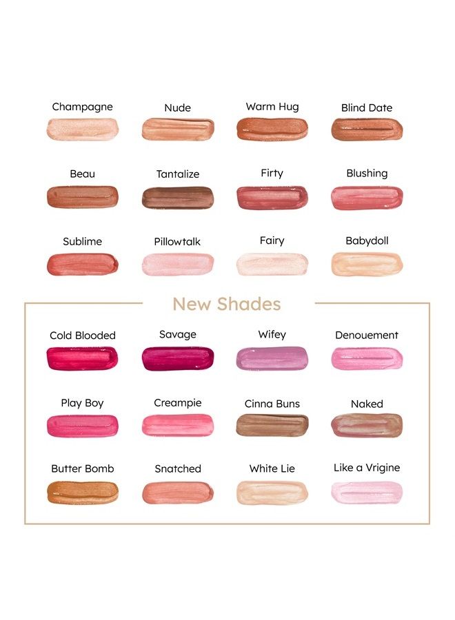 Ruby Kisses Lip Gloss Butter Bomb Gloss Non-Sticky Lip Gloss Vitamin E Natural Nude Lip Makeup - 7.8mL (0.26 US fl.oz) (Champagne) - Image 2