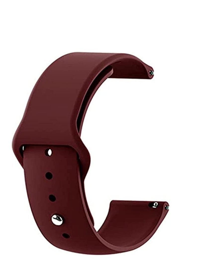 Silicone watch band for Samsung Galaxy Watch 46mm 22mm, shatterproof strap - dark red