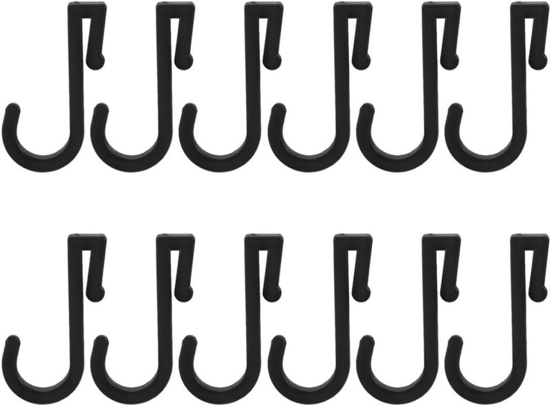 KICHOUSE 12pcs Black Plastic Flat Utility Hooks 2mm Hanging Hooks for Cabinet Doors Oven Rack Towel Holder Multipurpose Storage for Kitchen and Bathroom Organization - Image 1