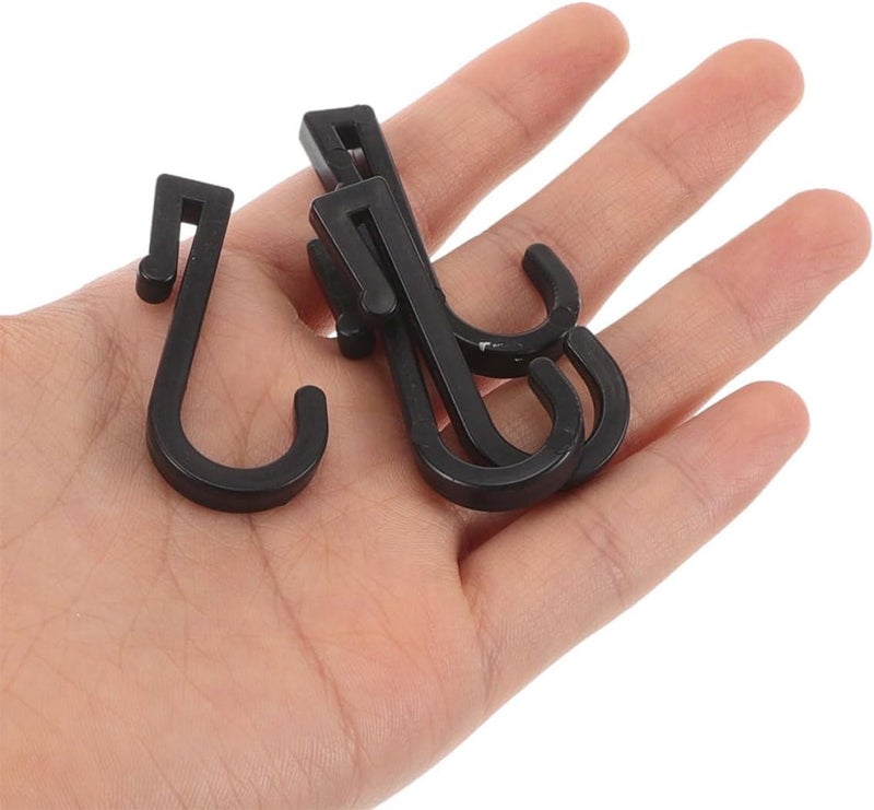 KICHOUSE 12pcs Black Plastic Flat Utility Hooks 2mm Hanging Hooks for Cabinet Doors Oven Rack Towel Holder Multipurpose Storage for Kitchen and Bathroom Organization - Image 3