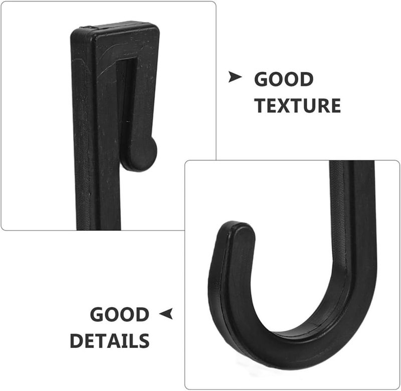 KICHOUSE 12pcs Black Plastic Flat Utility Hooks 2mm Hanging Hooks for Cabinet Doors Oven Rack Towel Holder Multipurpose Storage for Kitchen and Bathroom Organization - Image 2