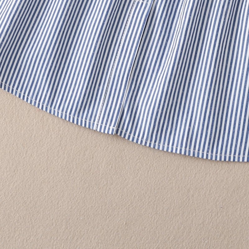 Blue Striped Small Fart Curtain Sweater Base Hem Hip Covering Stacked Inner Skirt Base Skirt Women - Image 5