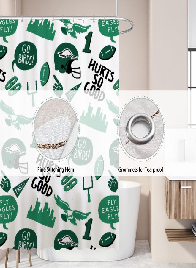 Funnytree Football Helmet Legion Shower Curtain, Flying Bird Shapes Sports Bathroom Decor, Waterproof Fabric Durable Easy Care Washable, 72"X72"(Hooks Not Included) SC00221-002 - Image 3