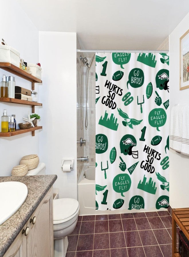 Funnytree Football Helmet Legion Shower Curtain, Flying Bird Shapes Sports Bathroom Decor, Waterproof Fabric Durable Easy Care Washable, 72"X72"(Hooks Not Included) SC00221-002 - Image 5