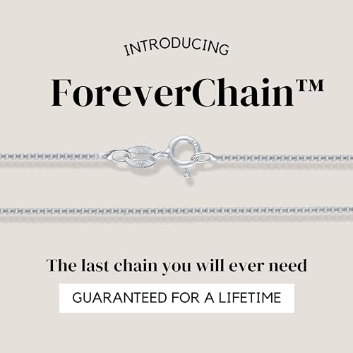 KISPER 925 Solid Sterling Silver 1mm Dainty Thin Box Chain Necklace for Women, Italian Made Tarnish Resistant Waterproof Hypoallergenic, 18 inches - Image 2