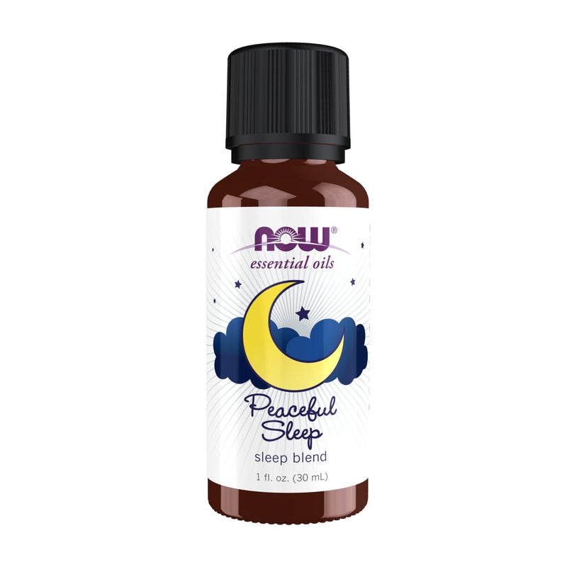 Now Foods زيوت NOW الأساسية، مزيج زيت النوم الهادئ، رائحة عطرية مريحة، مزيج من الزيوت الأساسية النقية، نباتي، غطاء مقاوم للأطفال، 1 أونصة - Image 1