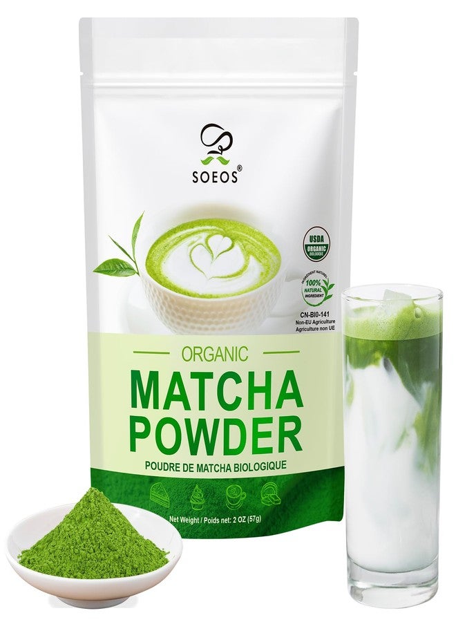Soeos Organic Matcha Powder, Matcha Green Tea Powder, 2 oz (57g), Antioxidant-Rich Japanese Matcha for Lattes, Smoothies and Baking, Recyclable Bags - Image 1