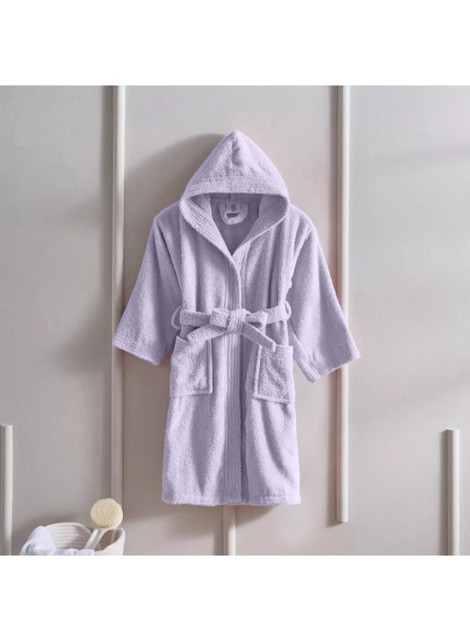 BYFT Daffodil (Lilac) Premium 12 Year Kids Hooded Bathrobe (125x133 Cm) Terry Cotton, Highly Absorbent and Quick dry, Hotel and Spa Quality Bathrobe for Boy and Girl-400 Gsm  - Image 1