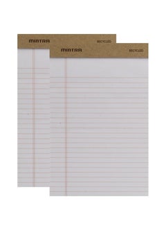 Mintra Mintra Block Note, Notepad White Paper 50 Sheets Ruled 12.7x20.3cm-Note Pads 5x8in Pack of 2 