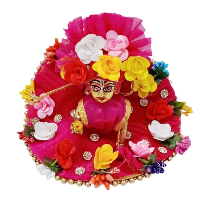 PRANSUNITA 90 pcs Mini Stem Less Satan Rose Flower Heads - for Dresses Weddings, Radha Krishna & Baby Shower Decoration Crafts – Multi Color - Image 5