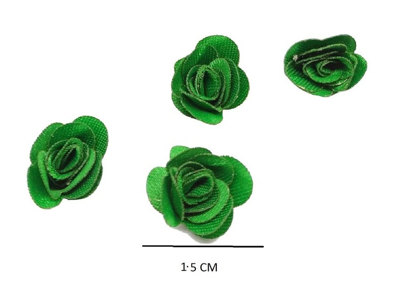 PRANSUNITA 90 pcs Mini Stem Less Satan Rose Flower Heads - for Dresses Weddings, Radha Krishna & Baby Shower Decoration Crafts – Multi Color - Image 3