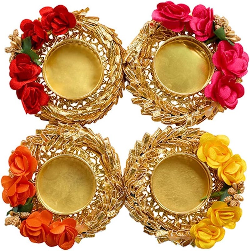 PRANSUNITA 90 pcs Mini Stem Less Satan Rose Flower Heads - for Dresses Weddings, Radha Krishna & Baby Shower Decoration Crafts – Multi Color - Image 4