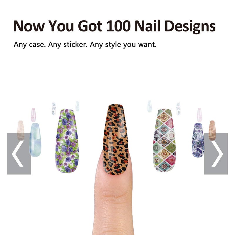 BURANO Nail Foil Glue Gel, 15ML 2 Bottles with 100PCS Foil Sticker Nails Foils Adhesive and Rubber Nail Push Pen for Designer Transfer Gel Polish - Image 2