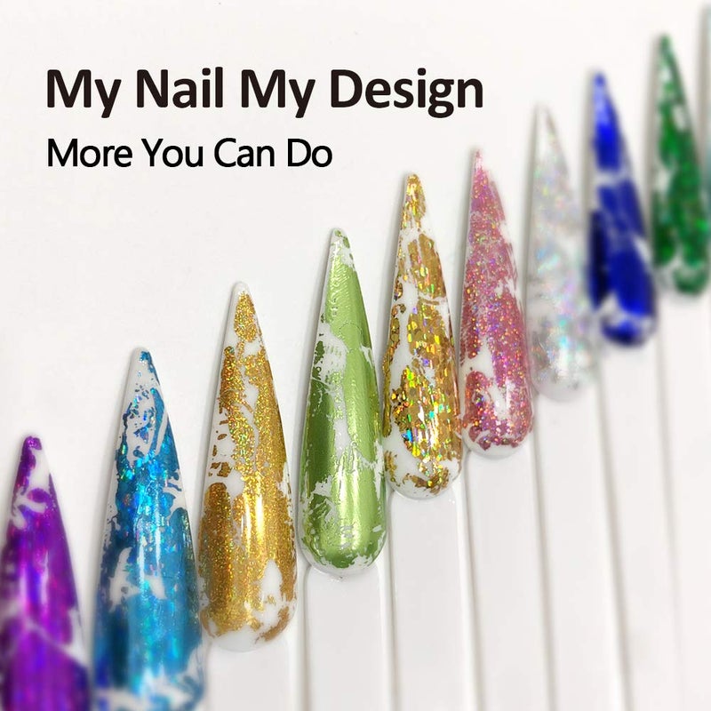 BURANO Nail Foil Glue Gel, 15ML 2 Bottles with 100PCS Foil Sticker Nails Foils Adhesive and Rubber Nail Push Pen for Designer Transfer Gel Polish - Image 3