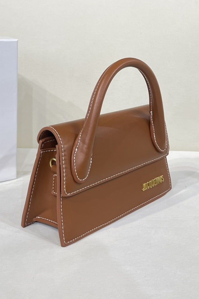 JACQUEMUS Le Chiquito Long Handbag Tote Bag Leather Flap Long With Crossbody Strap - Image 3