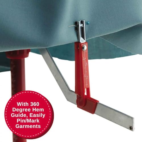 SINGER Female Adjustable Red Dress Form Fits Sizes 4-10 Pinnable Mannequin Body Torso with 360 Degree Hem Guide, Foam-Backed Fabric Exterior, 12 Dials, Tri-Pod Stand - Image 4