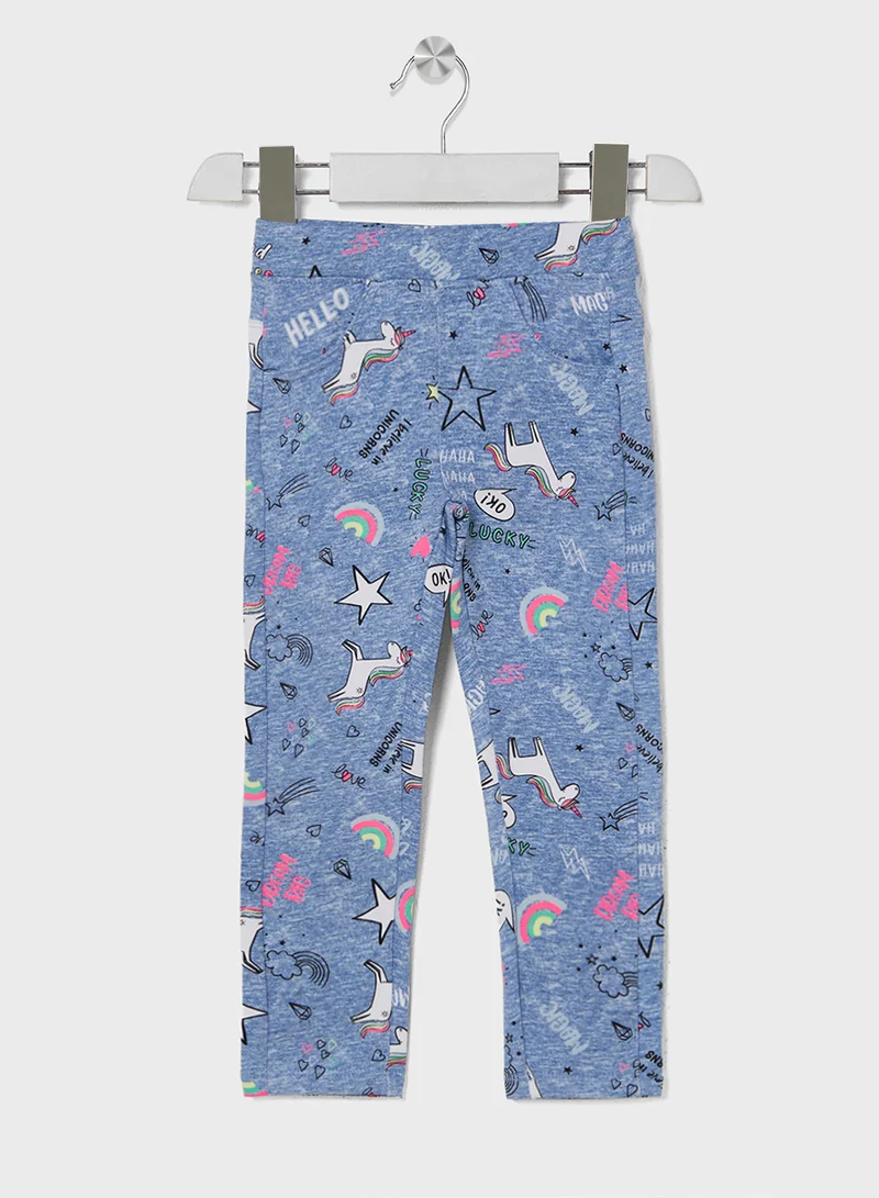 اس ام واي كي Kids Unicorn Print Slim Fit Jeggings
