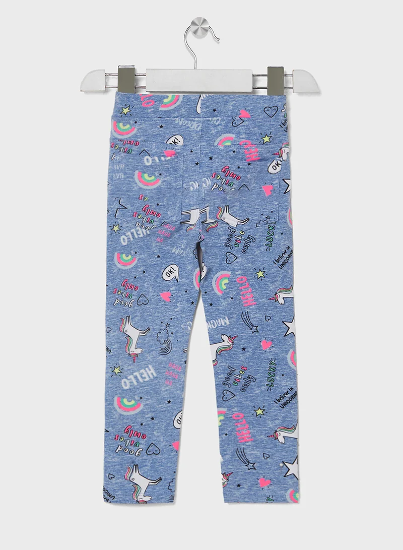 اس ام واي كي Kids Unicorn Print Slim Fit Jeggings
